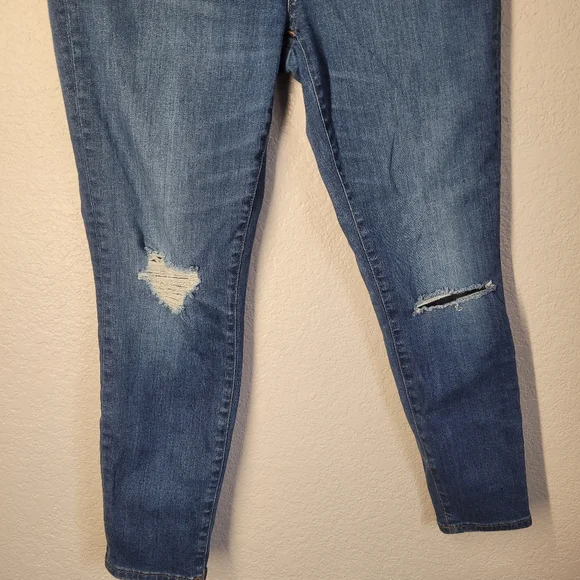 Madewell The Curvy Highwaist Perfect Vintage Busted Knee Blue Jeans - Picture 6 of 12